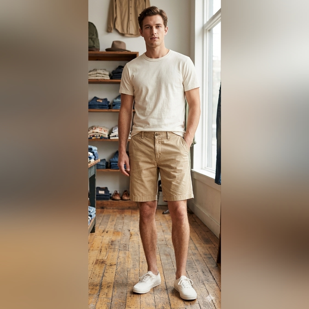 J. CREW "Broken In"  Men's Tan Shorts (Vintage).